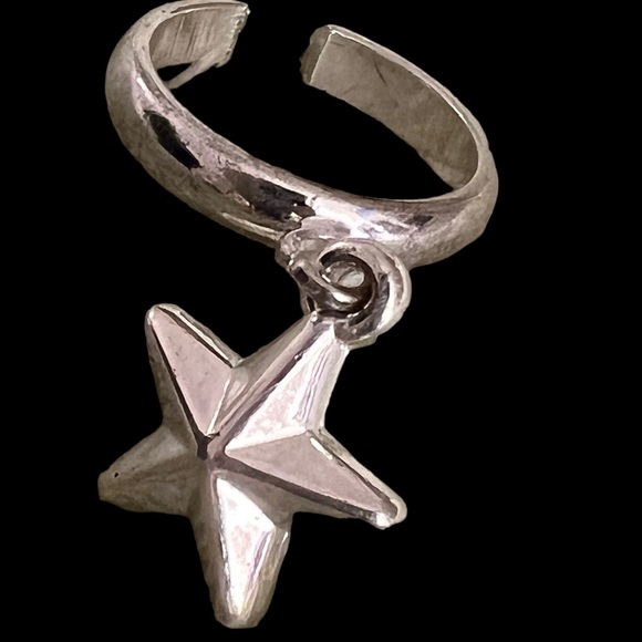925 Sterling SILVER ADJUSTABLE RING (Star) - Picture 3 of 3